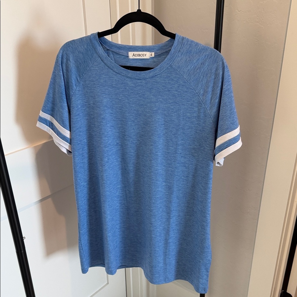 Blue Striped Sleeve T-Shirt